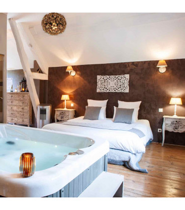 Coffret détente 1 nuit semaine dans la Suite "l'élégant". Hôtel Spa à 1h de Reims