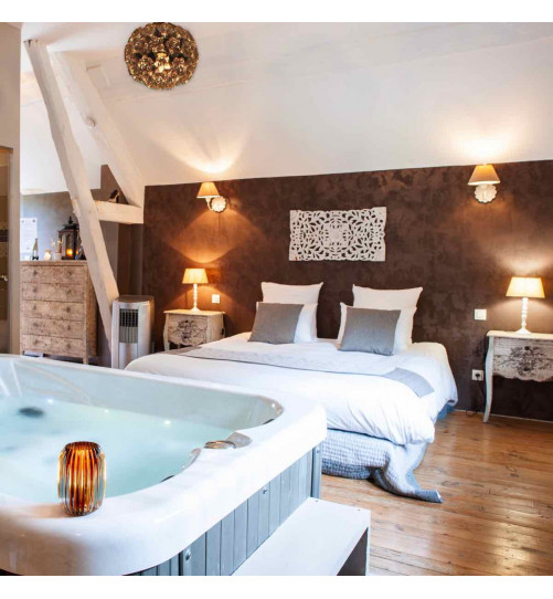 Coffret détente 1 nuit semaine dans la Suite "l'élégant". Hôtel Spa à 1h de Reims